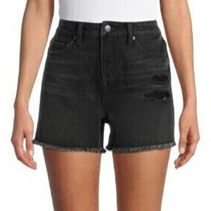 Time and Tru Womens Denim Jean Shorts Distressed High Rise Fray Hem Size 18 NEW